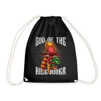 God of Nils Khnum Ancient Egyptian Mytisch Deity - Drawstring Bag - black - Front