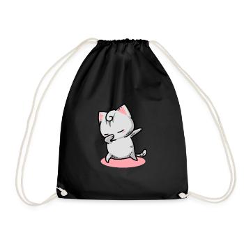 Chat Kawaii Dab - Sac de sport léger - noir - Devant