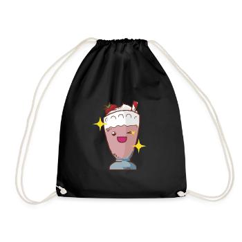 Milkshake strawberry shake strawberry milkshake shake - Drawstring Bag - black - Front