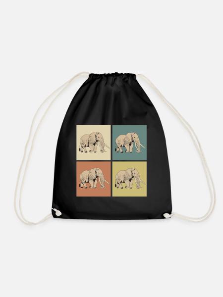Pop Art Elephant - Drawstring Bag - black