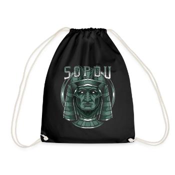 God of the sky Sopdu Egyptian Egypt deity - Drawstring Bag - black - Front