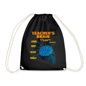Teacher brain - Drawstring Bag - black - Front