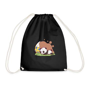 Volleyball Panda Panda Volleyball Ball Sports - Drawstring Bag - black - Front