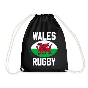 Rugby Wales - Drawstring Bag - black - Front