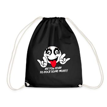 Rocker Hard Rock E-Gitarre Konzert Geschenk - Turnbeutel - Schwarz - Vorne