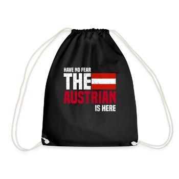 Austria - Drawstring Bag - black - Front