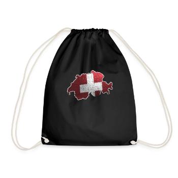 Schweiz - Turnbeutel - Schwarz - Vorne