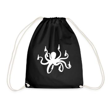 Oktopus - Turnbeutel - Schwarz - Vorne