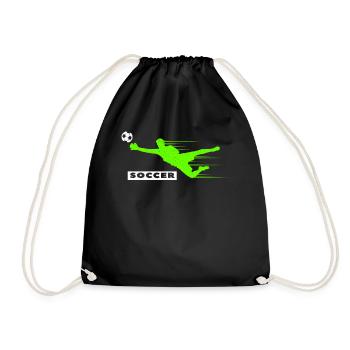 Soccer Football Player Ball I love Soccer Fussball - Drawstring Bag - black - Front