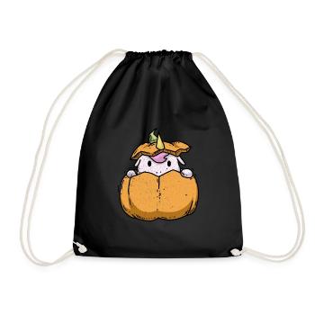Licornes mignon licorne halloween citrouille - Sac de sport léger - noir - Devant