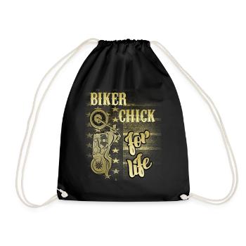 cadeau motard femme motard moto femme - Sac de sport léger - noir - Devant