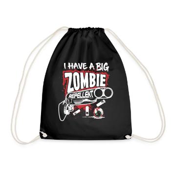 Zombie Repellent Halloween Lustige Gun Art Dark - Turnbeutel - Schwarz - Vorne