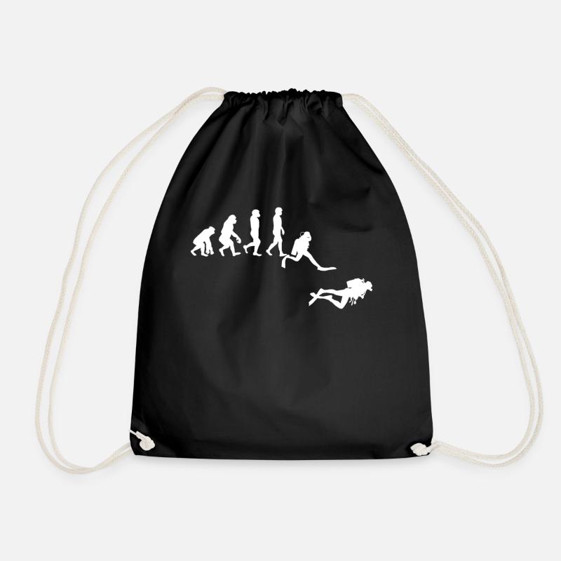 Evolution Diving Diver Scuba Diving Gift - Drawstring Bag - black