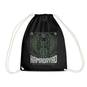 Modern Trendy King Cobra Snake venomous snake - Drawstring Bag - black - Front