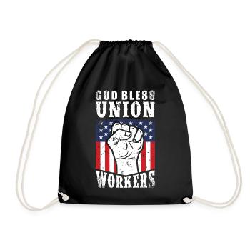 Gott segne Unionsarbeiter Pro Union Worker Protest Dark - Turnbeutel - Schwarz - Vorne