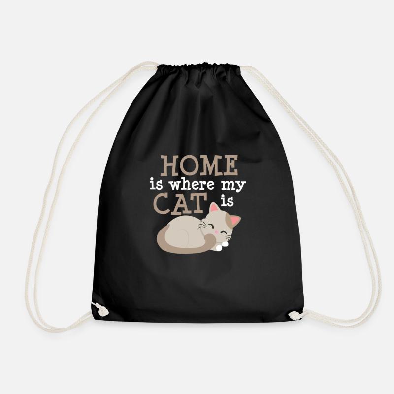 La maison est où mon chat est - Sac de sport léger - noir