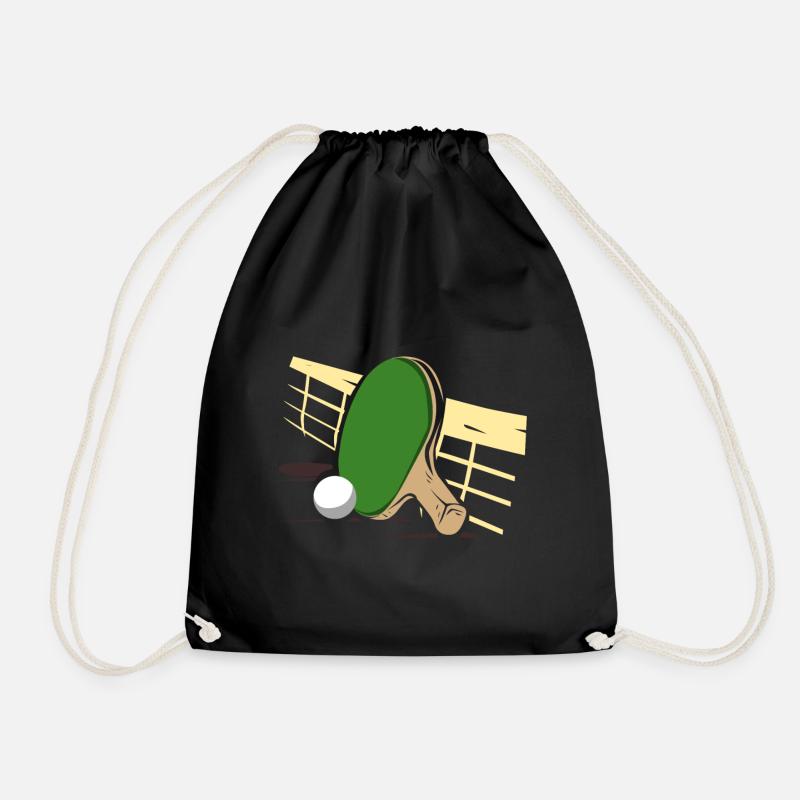 Table tennis table tennis player gift idea - Drawstring Bag - black