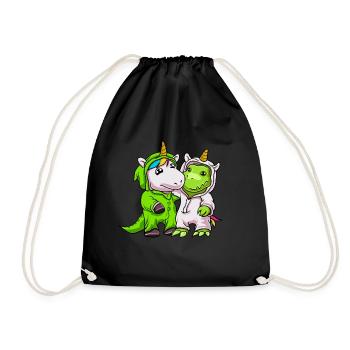 Cadeau pour bébé Dinosaur Unicorn Bestfriends - Sac de sport léger - noir - Devant