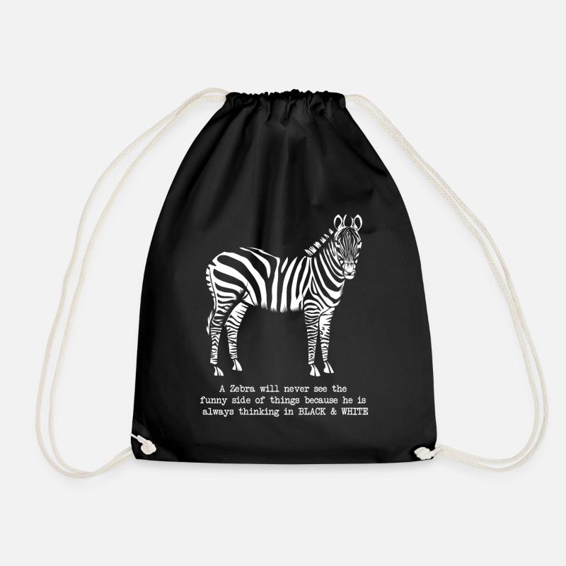 Zebra - Turnbeutel - Schwarz