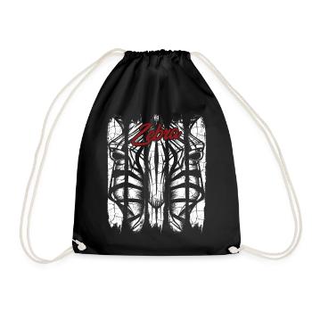 zebra - Drawstring Bag - black - Front