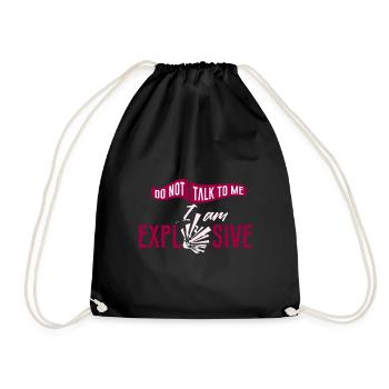 Chemistry Danger Atom Nuclear Explosive Hazard Symbol - Drawstring Bag - black - Front
