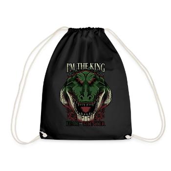 Modern Crocodile Trendy Alligator Africa Predator - Drawstring Bag - black - Front