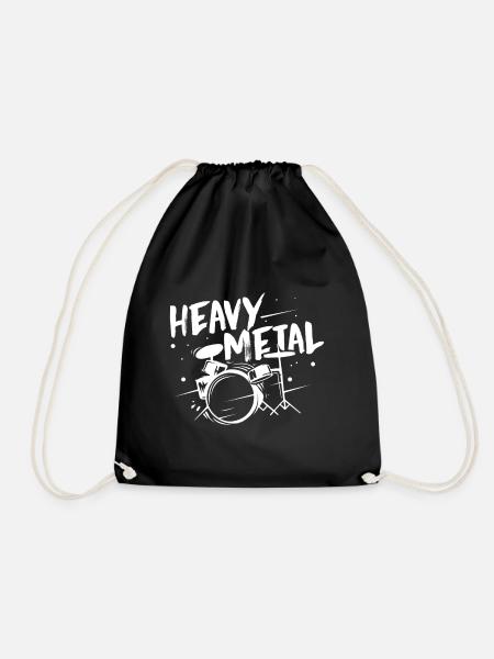Heavy Metal Gitarre Schlagzeug klingen Geschenk - Turnbeutel - Schwarz
