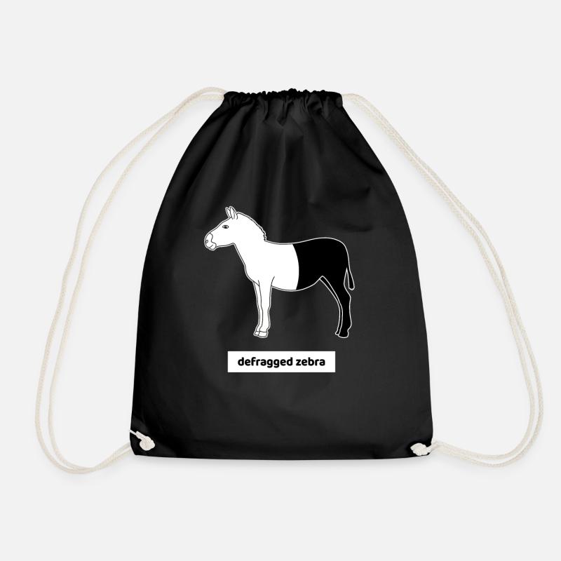 Informatiker Computer Rechner Humor Zebra Defrag - Turnbeutel - Schwarz