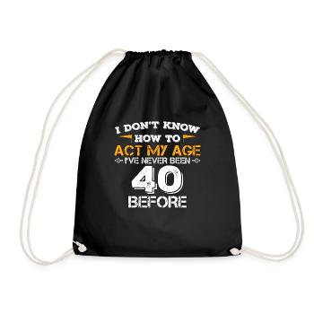 40 years birthday Forty Born 1978 gift - Drawstring Bag - black - Front