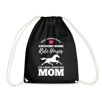 Real Moms Quilt Awesome Moms Ride Horses Quilting - Sac de sport léger - noir - Devant