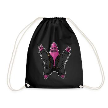 Rock 'n' Roll Seestern Meer Marine Star Geschenk - Turnbeutel - Schwarz - Vorne