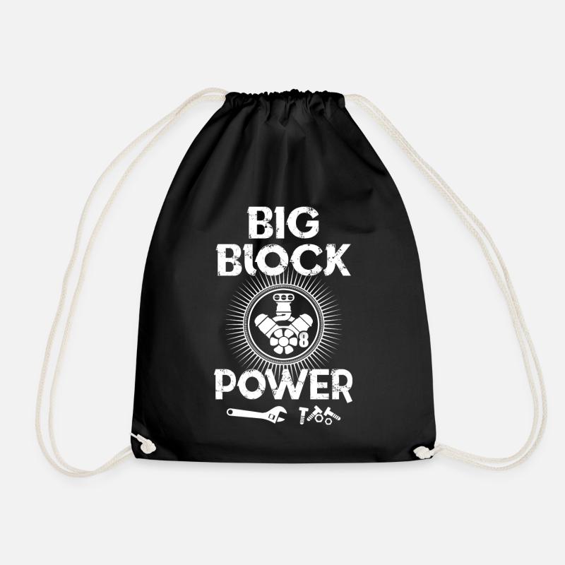 Big Block Power - Drawstring Bag - black