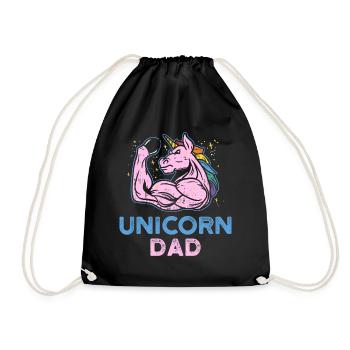 Cadeau de remise en forme papa Licorne Muscles Male Fun - Sac de sport léger - noir - Devant