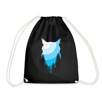 owl - Drawstring Bag - black - Front