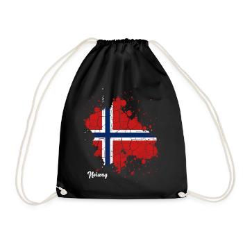 Norwegen - Turnbeutel - Schwarz - Vorne