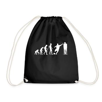 Evolution Fußball gebrochen Verletzung Geschenk - Turnbeutel - Schwarz - Vorne