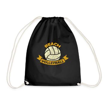 Strand Volleyball Urlaub Sport Sonne Sommer - Turnbeutel - Schwarz - Vorne