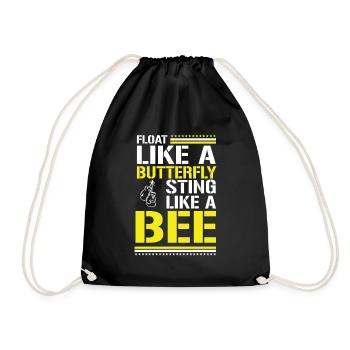 Float Like A... Zitat Muhammad Ali Trend Style - Turnbeutel - Schwarz - Vorne