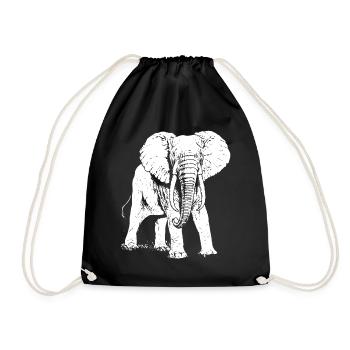 Cadeau animal éléphant - Sac de sport léger - noir - Devant