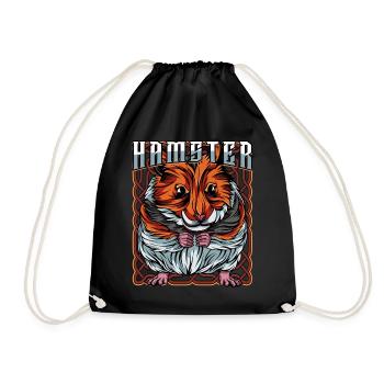 Trendy Hamster Haustier Nagetier Maus Geschenk - Turnbeutel - Schwarz - Vorne