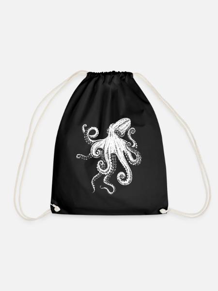 Oktopus Tiergeschenk - Turnbeutel - Schwarz