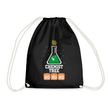 Chemist Tree Oh Ho Ho Ho Chemistry Tree Christmas - Drawstring Bag - black - Front