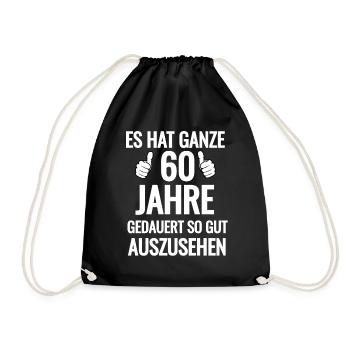 60th birthday 60 years - Drawstring Bag - black - Front