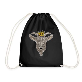 Couronne dorée de chèvre fraîche - Sac de sport léger - noir - Devant
