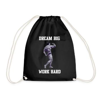 Dream Big Work Hard Fitness - Drawstring Bag - black - Front