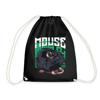 Maus - Turnbeutel - Schwarz - Vorne