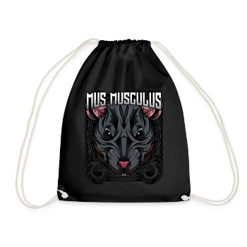 Mus Musculus | House mouse mouse mouse gift - Drawstring Bag - black - Front