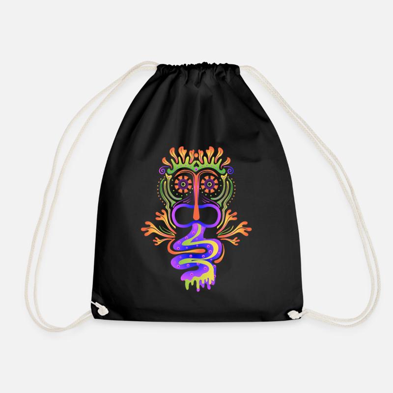 Goa Neon Psytrance Mandala - Turnbeutel - Schwarz