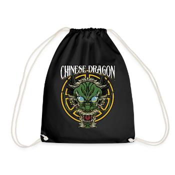Chinesischer Drache | Fabeltier China Geschenk - Turnbeutel - Schwarz - Vorne