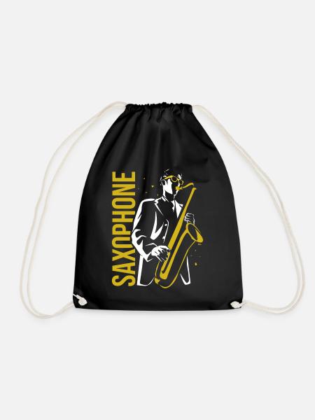 Saxophon - Turnbeutel - Schwarz